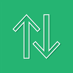 Up and Down arrow line icon in white colors. Up and Down arrow. flat vector icon from down right arrow collection for web, mobile apps and ui