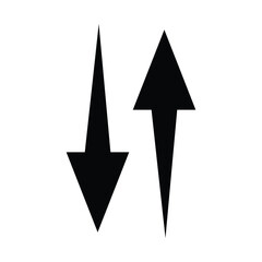 Up and down arrows icon vector, Rounded mini arrows, up-down icon. A small two-way black direction symbol 