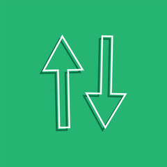 Up and Down arrow line icon in white colors. Up and Down arrow. flat vector icon from down right arrow collection for web, mobile apps and ui