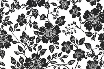 Handcrafted flower dreamscape. Seamless pattern for fabric art