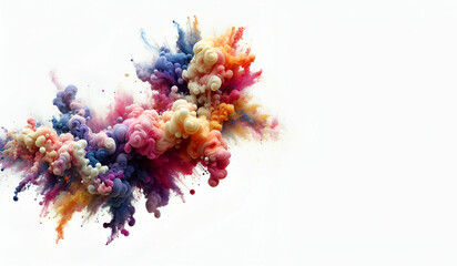 Color Ink in Water Isolated Rainbow Paint Splash Smoke Texture Background Generative Ai Illustration, generative ai
