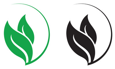 Leaf ecology nature element vector icon, Leaf Icon, Leaf icons green leaves, environment and nature eco sign. Leaves on white background . Vector illustration. EPS 10