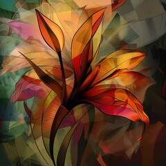 lily, abstract, graphic.