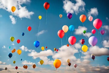 colorful balloons in the sky