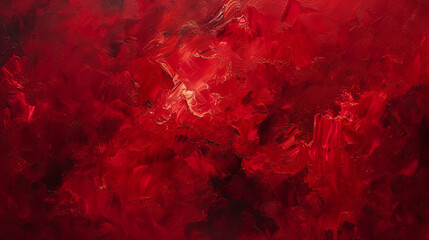 Abstract Artwork from acrylic painting. Oil Painting in red Colors, Front View