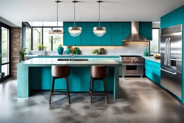 modern kitchen interior with kitchen