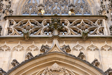 Fototapeta premium Decorative facade of Cathedral of Saints Peter and Paul, Brno, Czech Republic 