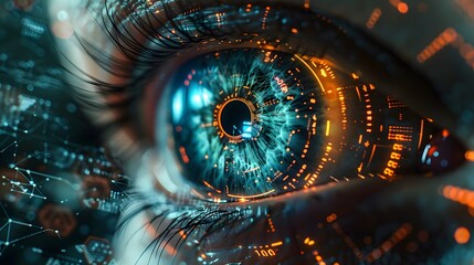 future technology hologram eye concept