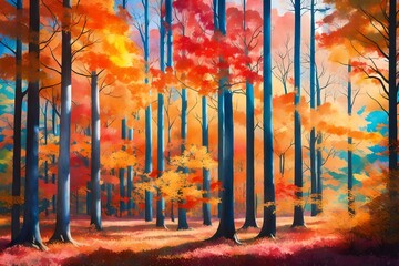 autumn leaves on the wall