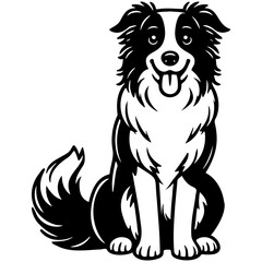 Border Collie Dog Illustration.