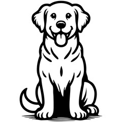 Golden Retriever Dog Illustration.
