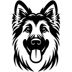 German Shepherd Dog Head Illustration.