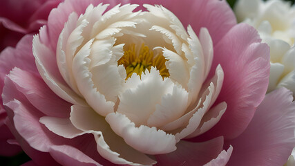 pink and white peony