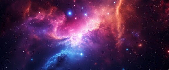 Fototapeta premium Colorful space galaxy cloud nebula. Stary night cosmos. Universe science astronomy. Supernova background