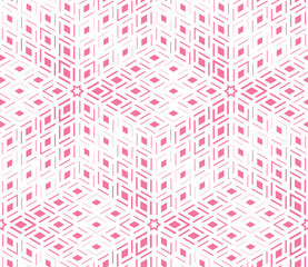 Abstract geometric pattern. A seamless vector background. White and pink ornament. Graphic modern pattern. Simple lattice graphic design