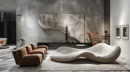 Minimalist Living Room Artistic Elements: A photo highlighting a minimalist living room with artistic elements