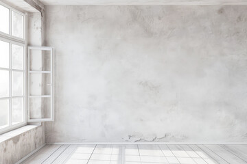 Obraz premium Serene minimalist interiors in neutral tones. Interior design composition with minimal furniture.