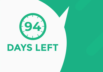 94 days to go countdown template. 94 day Countdown left days banner design. 94 Days left countdown timer