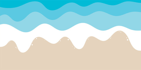 Top view of cute sea waves designed in cartoon style. Vector illustration