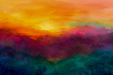 Fototapeta premium Exoplanet landscape abstract expressionism