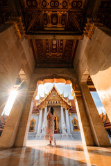 Wat Benchamabophit Famous temples in the capital of Bangkok It has architecture. and is rich in...