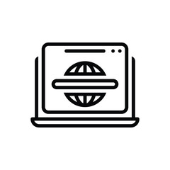 Black line icon for website