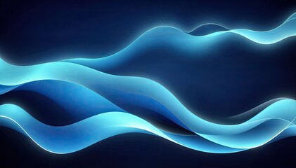 Blue Wave Patterns with Glowing Accents