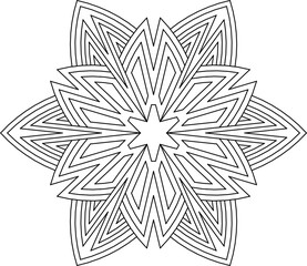 Easy Coloring Pages for Adults.
Coloring Page of geometric abstract mandala. 6 fold simple mandala.
EPS 8. #802