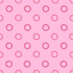 Hollow out polka dot seamless pattern. Monochromatic gradient pink modern dots print. Dotted allover background. Flower shape floral circles