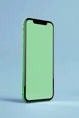 Phone mockup with green screen on isolated background