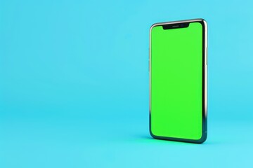 Phone mockup with green screen on isolated background