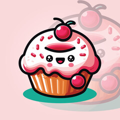 cake mascot hand draw illustration logo 7