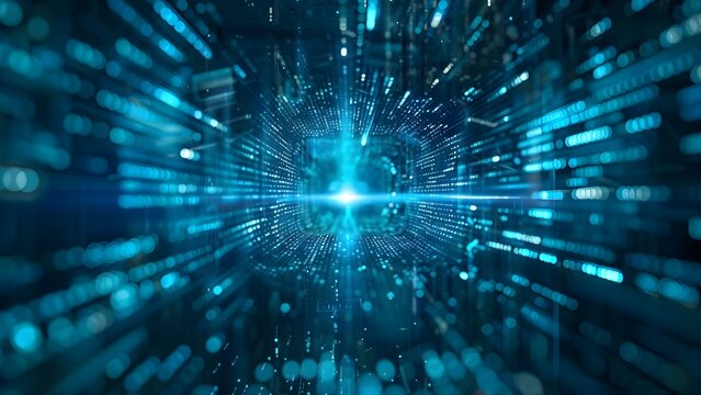 Tech jargon internet big data AI coding network quantum computing programming . Concept Quantum Computing, Network Security, AI Development, Big Data Analytics, Internet of Things