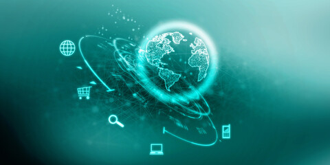 Obraz premium 2d illustration Digital Abstract technology background