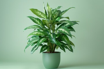 New Green Houseplant with Thick Foliage for Your Home. Generative Ai