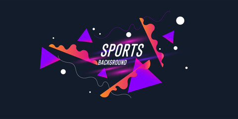Sports poster. Abstract blobs and geometric shapes on a background. Vector illustration
