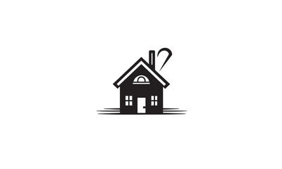 real estate logo black simple flat icon on white background