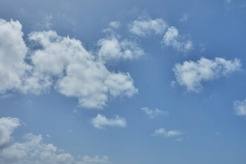 Background texture of blue sky with cumulus clouds