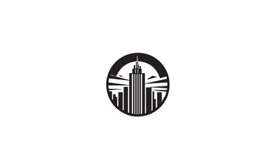 real estate logo black simple flat icon on white background