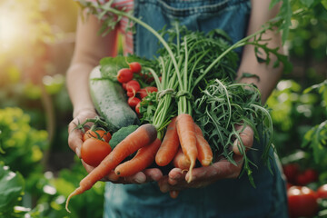 Organic vegetable harvest, fresh and natural, farm to table concept