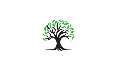 Obraz premium tree logo black simple flat icon on white background