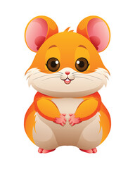 Cute hamster cartoon illustration isolated on white background