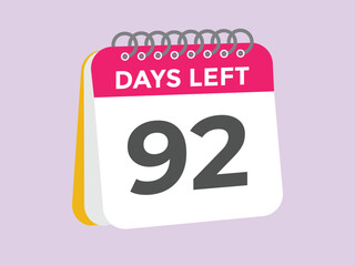 93 days to go countdown template. 93 day Countdown left days banner design. 93 Days left countdown timer