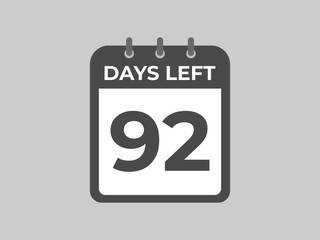 93 days to go countdown template. 93 day Countdown left days banner design. 93 Days left countdown timer