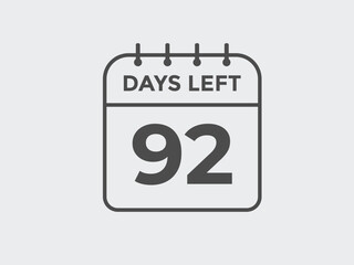 93 days to go countdown template. 93 day Countdown left days banner design. 93 Days left countdown timer