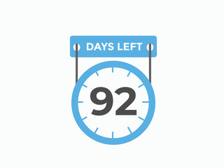 93 days to go countdown template. 93 day Countdown left days banner design. 93 Days left countdown timer