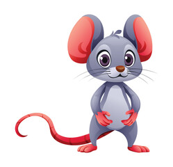 Cute mouse cartoon vector illustration isolated on white background