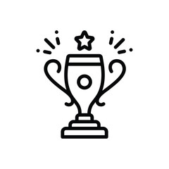 Black line icon for trophy
