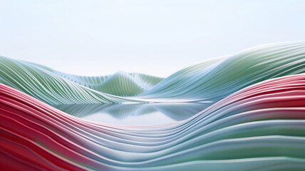 Vibrant Red and Green Abstract Waves