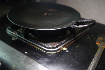 dirty and messy LPG gas stove 